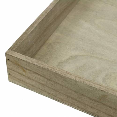 Floristik24 Bandeja de madera natural set de 2 cuadrados 40x40/30x30cm