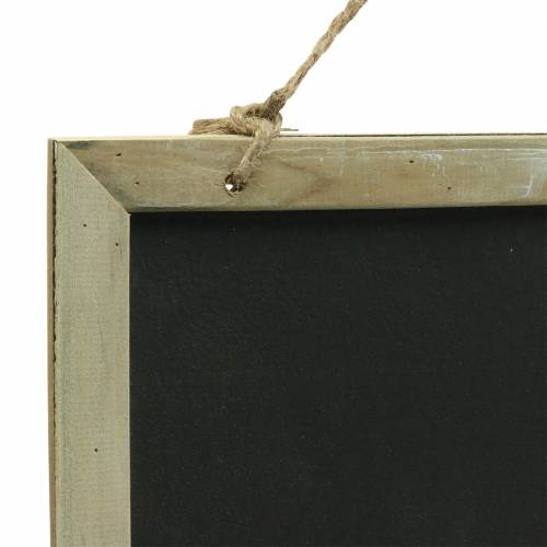 Floristik24 Tablero de pizarra con borde de madera para colgar natural 30x15cm 5uds