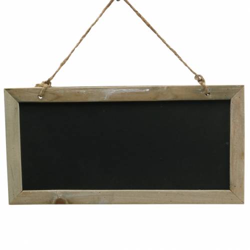 Tablero de pizarra con borde de madera para colgar natural 30x15cm 5uds