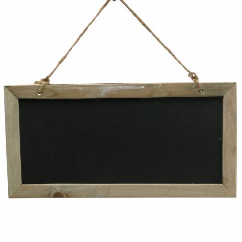 Artículo Pizarra con borde de madera para colgar natural 30x15cm 5pcs