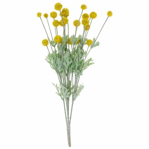 Floristik24 Flores de seda Craspedia artificiales amarillas baquetas