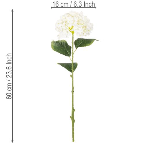 Hortensia artificial de tallo largo, flor artificial de 60 cm. | Floristik24.es