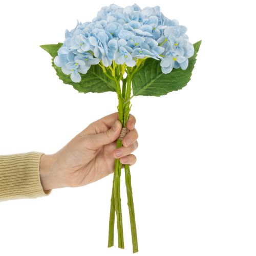 Artículo Flores de hortensia artificiales, diseño realista, para decoración de salón, 34 cm, 3 piezas