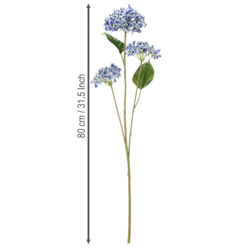 Artículo Rama de hortensia en flor para una elegante decoración del hogar, 80 cm, 2 piezas