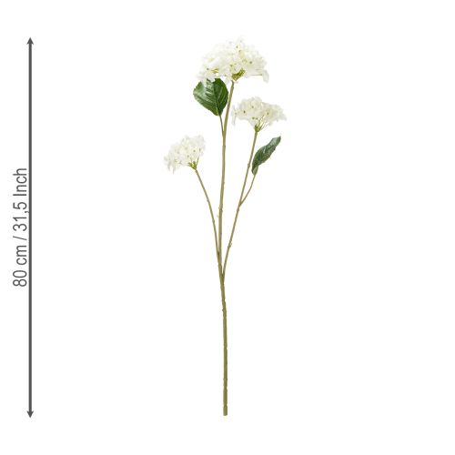 Artículo Flor de hortensia artificial para un diseño interior elegante y moderno, 80 cm, 2 piezas