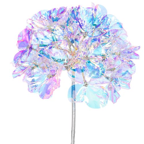 Rama de hortensia artificial en flor con colores iridiscentes, 36 cm, 2 unidades | Floristik24.es