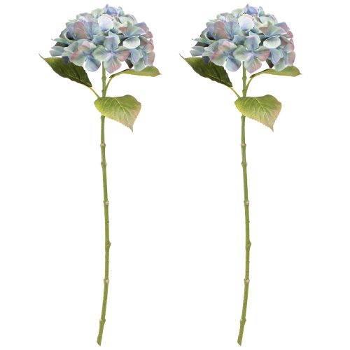 Artículo Hortensia Flor Artificial Azul Violeta Ø18cm L69cm 2uds