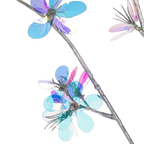 Rama artificial delicada con flores iridiscentes, 98 cm. | Floristik24.es