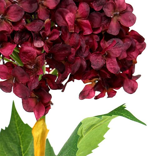 Floristik24 Hortensia artificial rojo oscuro 80cm 1 pieza