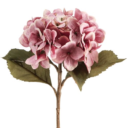 Floristik24 Hortensia artificial realista de seda con flores rosas de 52 cm.