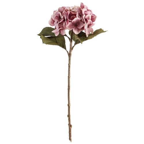 Artículo Hortensia artificial realista de seda con flores rosas de 52 cm.