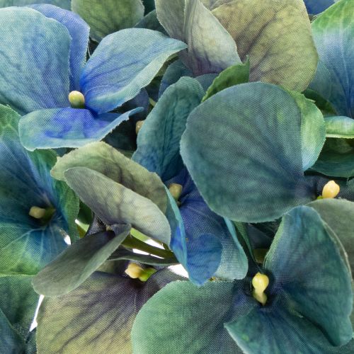 Flor de hortensia artificial, azul verdoso, tallo individual decorativo, 53 cm. | Floristik24.es