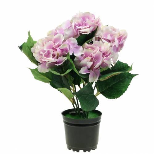  Hortensia de flores de seda en maceta lila 35cm - comprar  barato en línea