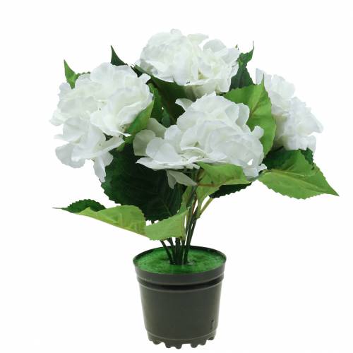 Floristik24 Hortensia en maceta Artificial Blanca 35cm