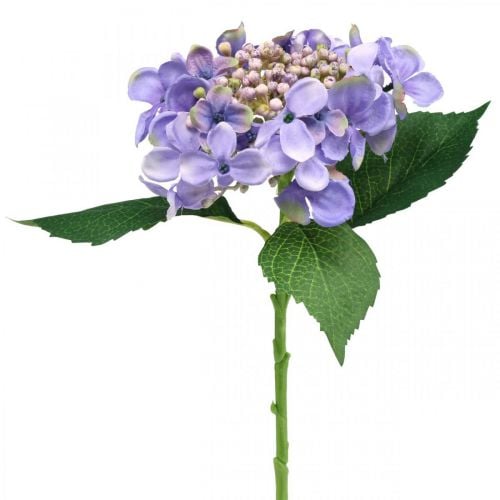 Hortensia decorativa, flor de seda, planta artificial violeta L44cm