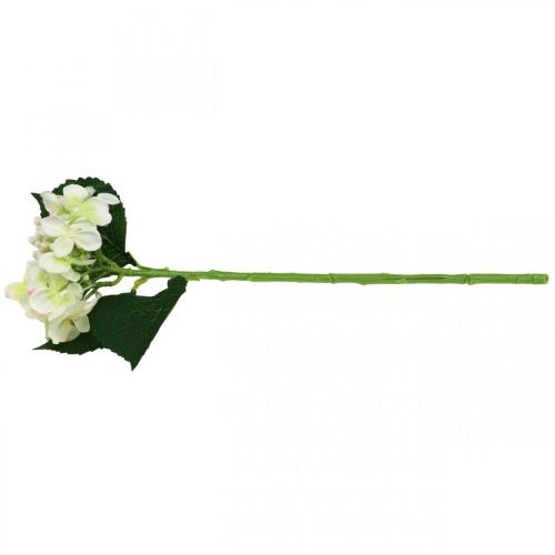 Artículo Hortensia, flor de seda, flor artificial para decoración de mesa blanco, verde L44cm