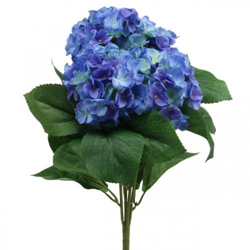 Floristik24 Hortensia Flor Artificial Ramo De Flores De Seda Azul 42cm