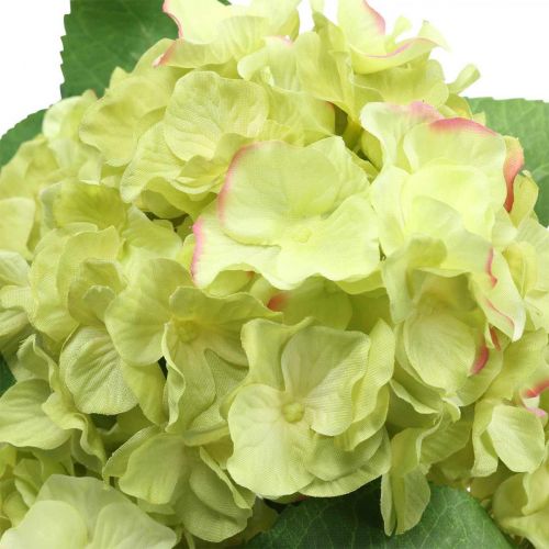 Floristik24 Hortensia artificial verde ramo de flores artificiales 5 flores 42cm