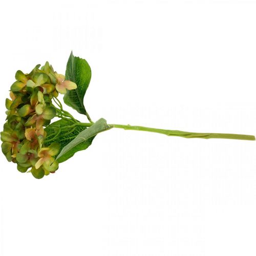 Floristik24 Hortensia artificial Verde, Flor artificial amarilla Al. 35 cm