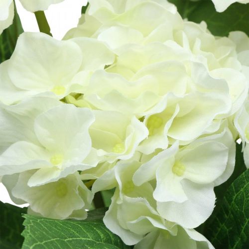 Artículo Hortensia flores artificiales de seda blanca ramo decoración de verano 42cm