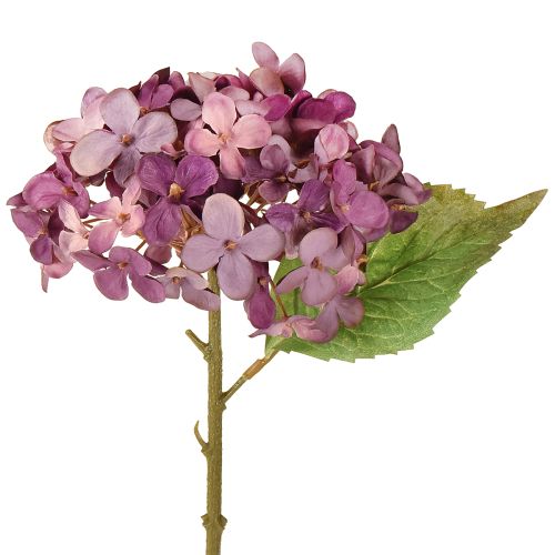 Hortensias artificiales moradas, flores artificiales, hortensias de 34 cm, 2 unidades