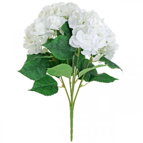 Artículo Deco ramo de hortensias blancas flores artificiales 5 flores 48cm
