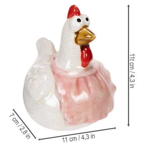 Artículo Figuras de pollo de cerámica para la sala de estar, linda decoración de mesa de Pascua para el hogar, 11 cm, 2 piezas