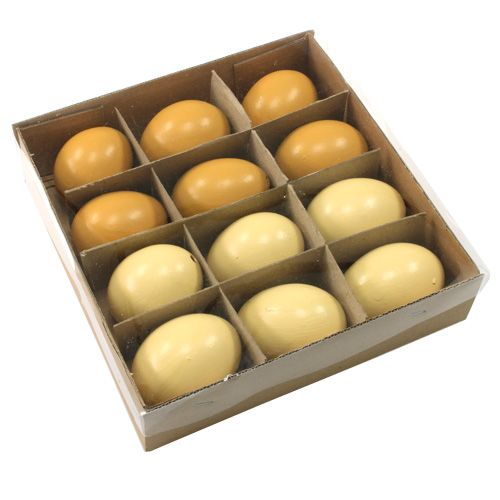 Floristik24 Huevos de gallina 6cm mix amarillo 10uds