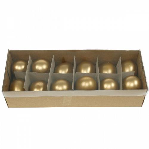 Artículo Huevos de gallina Huevos dorados soplados Decoración de Pascua 10 piezas