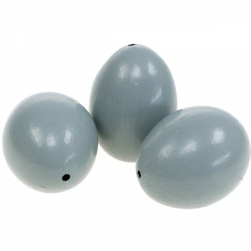 Floristik24 Huevos de gallina, huevos soplados grises, decoración de Pascua, paquete de 10