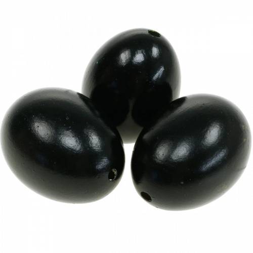 Floristik24 Huevos de Gallina Decoración de Pascua Negra Huevos Soplados 10 Piezas