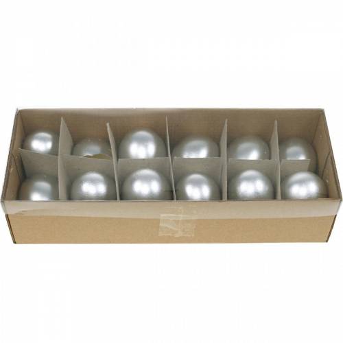 Floristik24 Huevos de gallina Decoración de Pascua de plata Huevos soplados 10 piezas