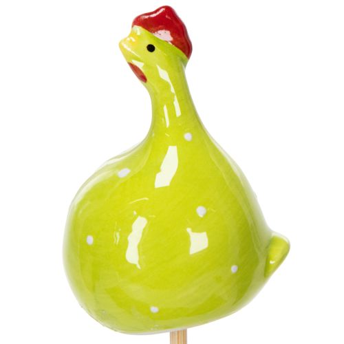 Artículo Estacas decorativas de pollo para arreglos florales de primavera y decoración de mesas, 7,5 cm, 4 piezas