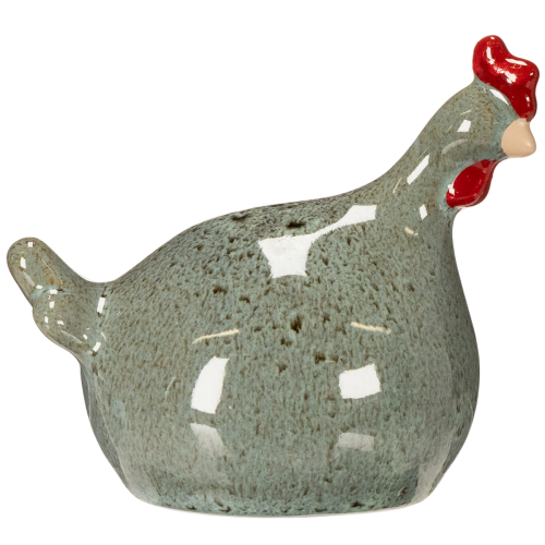 Artículo Figura decorativa de pollo de cerámica para salón con diseño rústico y forma abstracta, 13cm, 2 piezas