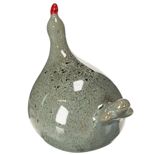 Artículo Figura decorativa de pollo de cerámica para salón con diseño rústico y forma abstracta, 13cm, 2 piezas