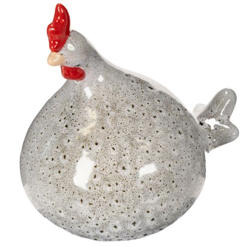 Floristik24 Figura de pollo de cerámica, diseño divertido para una decoración elegante del hogar, 16 cm, 2 piezas