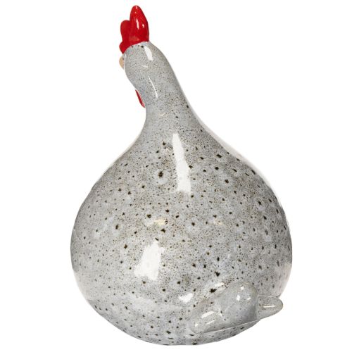 Artículo Figura de pollo de cerámica, diseño divertido para una decoración elegante del hogar, 16 cm, 2 piezas