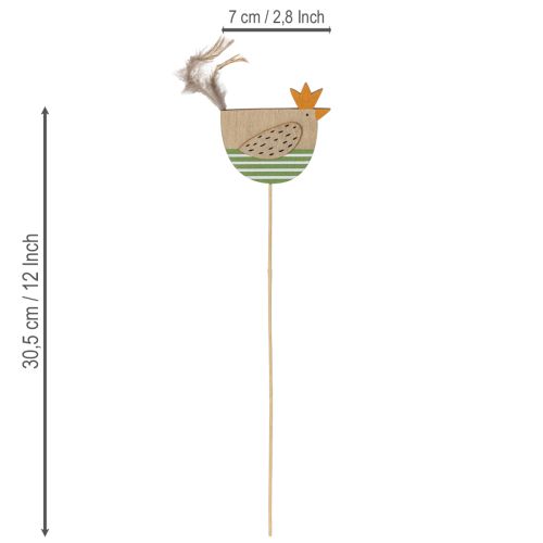 Artículo Estacas de pollo con diseño de Pascua para una alegre decoración primaveral, 7 cm, 12 piezas