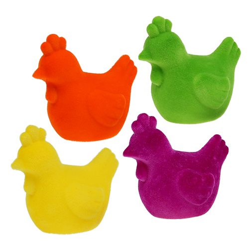 Floristik24 Pollo reunido Pascua figuras decoración de mesa Pascua colorido 8 piezas