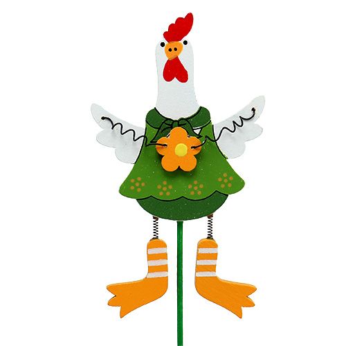 Floristik24 Pollo con especie de flor. en varilla 15 piezas