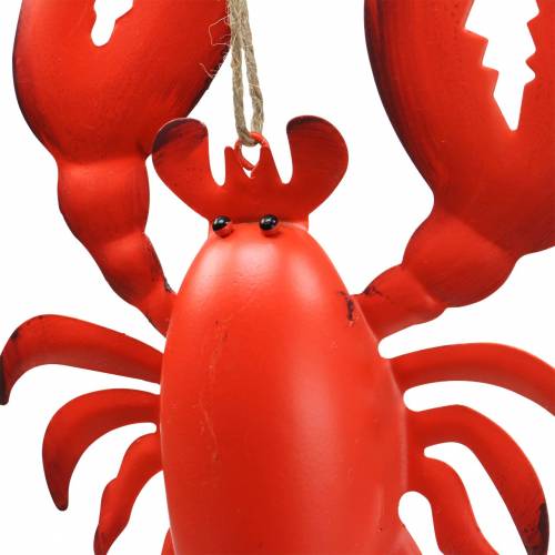 Floristik24 Colgador de langosta metal rojo 11,5x21,5cm 3 piezas