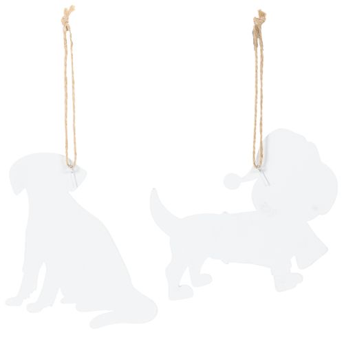 Adorno navideño de perro, adorno colgante decorativo, perro con bufanda y gorro, 12 cm, 2 piezas | Floristik24.es