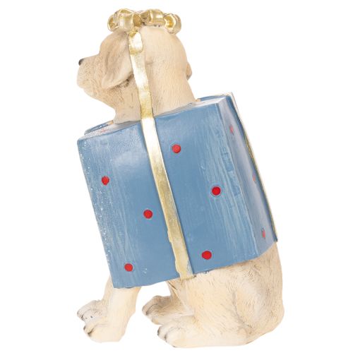 Figura decorativa de perro, cachorro sentado, en caja de regalo, 20 cm. | Floristik24.es