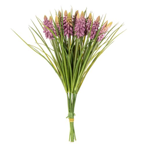 Artículo Flor de jacinto de uva artificial como decoración primaveral para el salón, 30 cm, 15 piezas