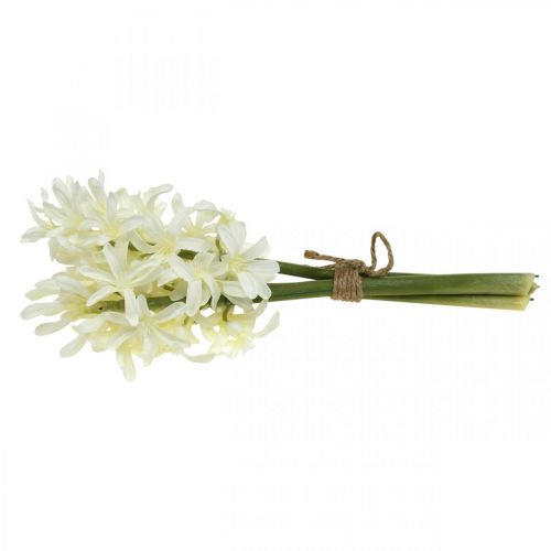 Floristik24 Jacinto artificial blanco flor artificial 28cm paquete de 3 piezas