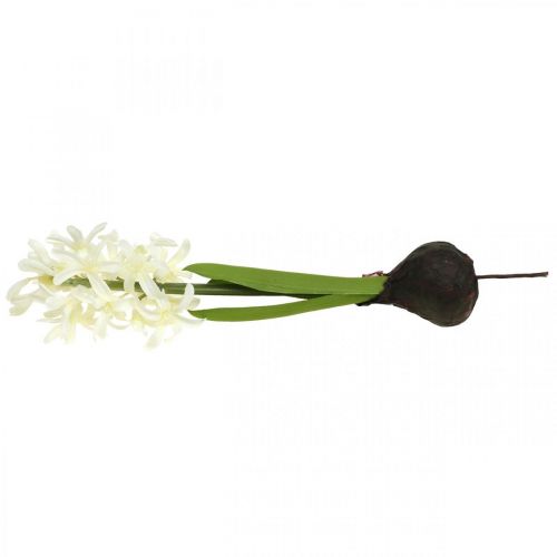 Floristik24 Jacinto artificial con bulbo flor artificial blanca para pegar 29cm