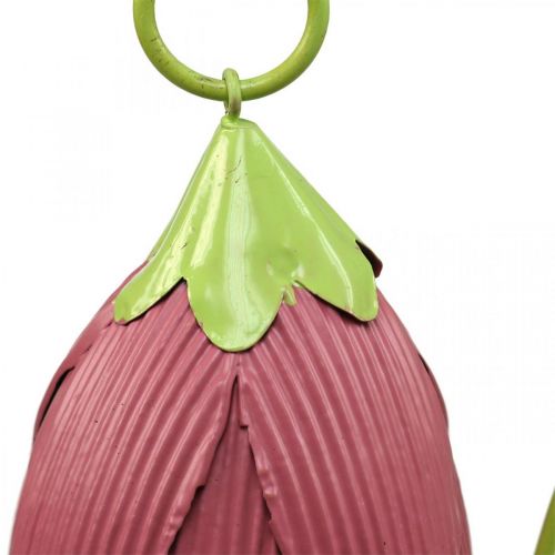 Floristik24 Estacas de jardín flores decorativas de metal rosa rosa amarillo L58cm 3pcs