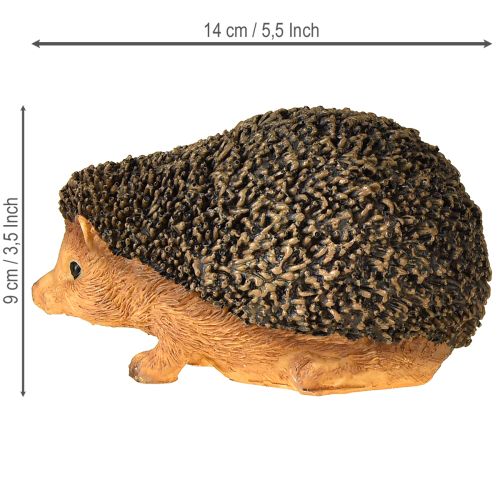 Artículo Figura decorativa de erizo otoñal pintada a mano en marrón 14×9,5×9cm