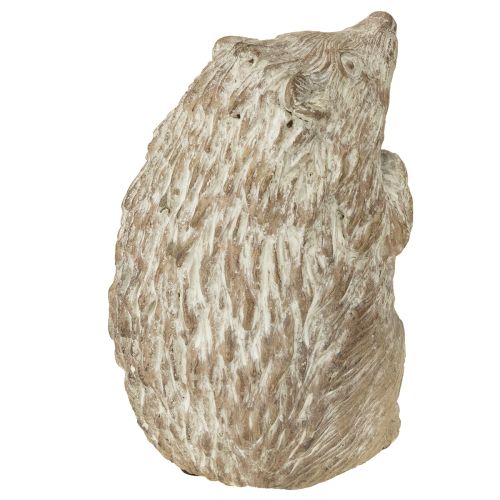 Artículo Figura decorativa otoñal de erizo de piedra fundida blanca lavada H14,5cm