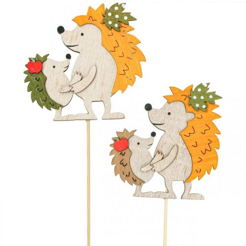 Artículo Flor palo erizo con niño otoño decoración madera 8.5cm 8pcs